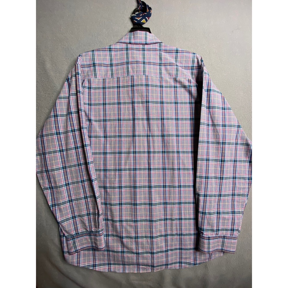 Alan Flusser Men's Plaid Button Down Long Sleeve Shirt L 100% Cotton - Picture 6 of 7